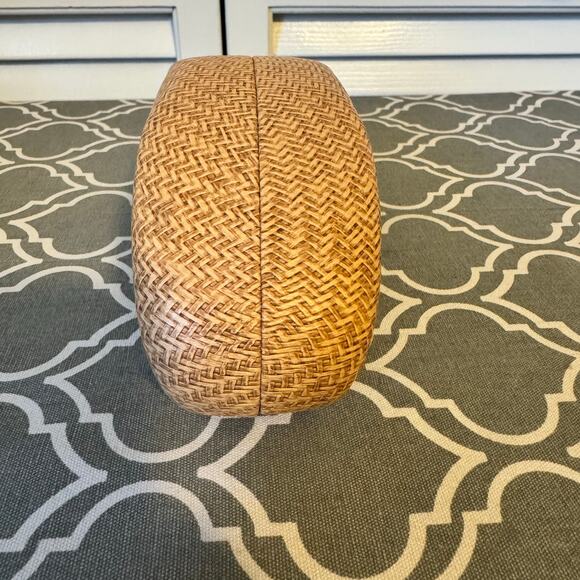 Maui Jim woven faux bamboo sunglasses hard shell clamshell case Unisex Brown - Picture 5 of 9